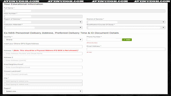 National Service Certificate Request Procedures - Enter details