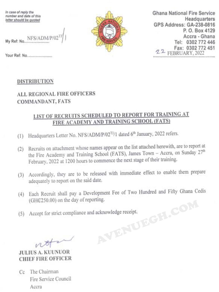 check-ghana-fire-service-training-date-centers-november-2023