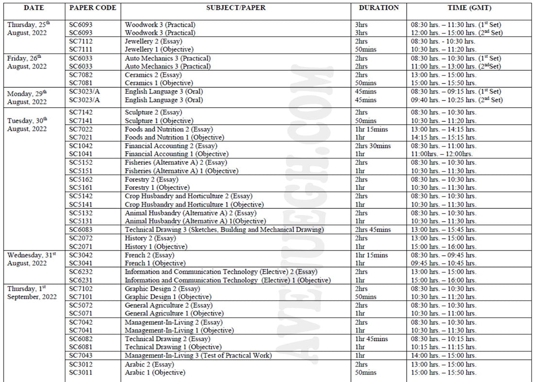 wassce-2022-timetable-out-pdf-download